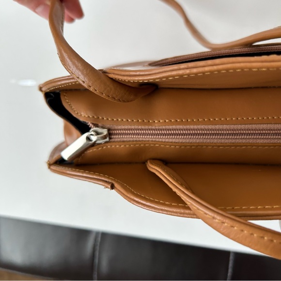 Tiffany and Fred Paris Leather Handbag Purse Brown Tan - Picture 14 of 16